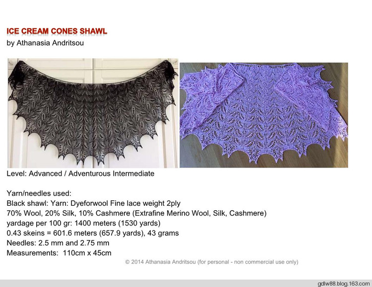 Ice Cream Cones Shawl - 木棉花 - 雨茫茫，霧茫茫，盼望花開，花已落……