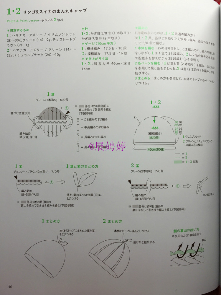 展娉婷新年禮物第二發(fā)：簡(jiǎn)單！鉤針編織孩子喜歡的水果·蔬菜·甜點(diǎn)帽子 - 展娉婷 - 展娉婷的鉤針世界