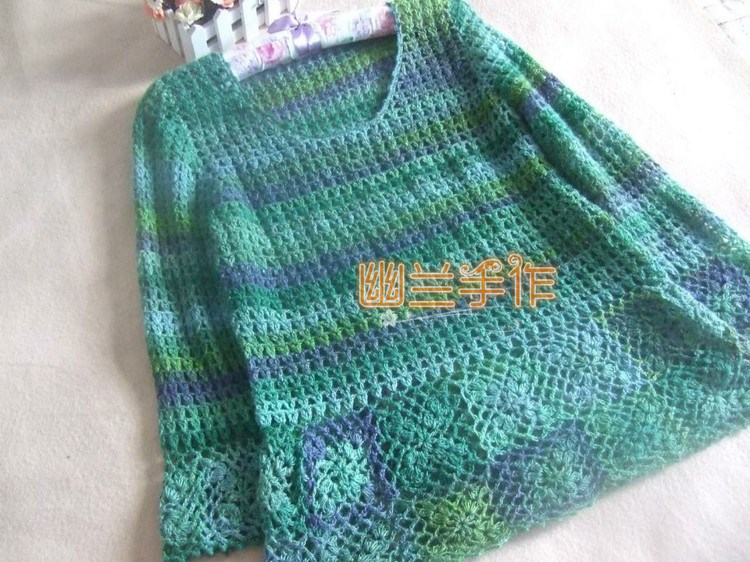 含煙翠～～～水墨系列拼花套頭衫18 - 空谷幽蘭 - 指間的溫柔