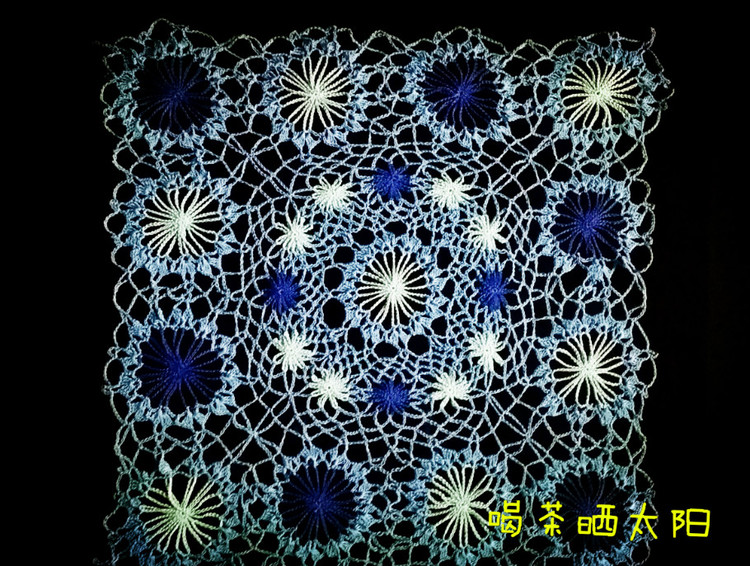 戀戀青花--蕾絲拼花披肩（2015-12） - 喝茶曬太陽 - 喝茶曬太陽的博客