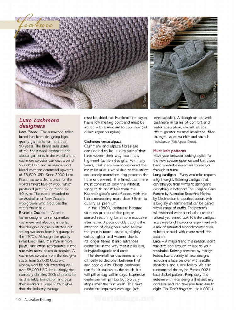 Australian Knitting Volume 8 №1 2016 - 輕描淡寫 - 輕描淡寫