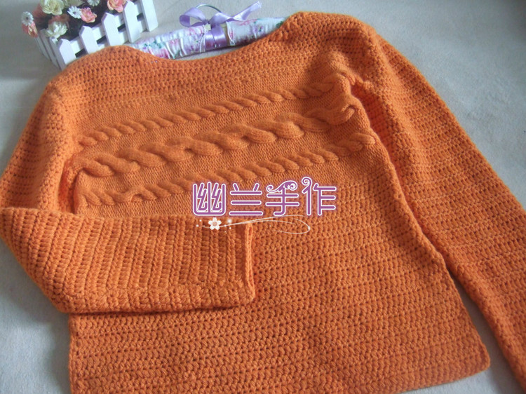 蜜橘—仿菲爾的拼接風(fēng)～～～鉤織結(jié)合前長后短套衫1503 - 空谷幽蘭 - 指間的溫柔