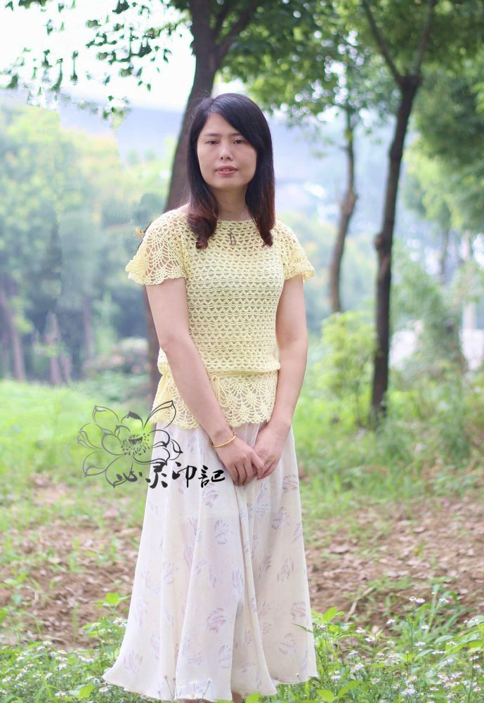 【心靈印記】檸檬——花邊小鉤衫 - 心靈印記 - 指間紗