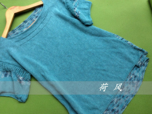 青瓷————麻線短袖衫 - 七月.荷風(fēng) - 水殿風(fēng)來