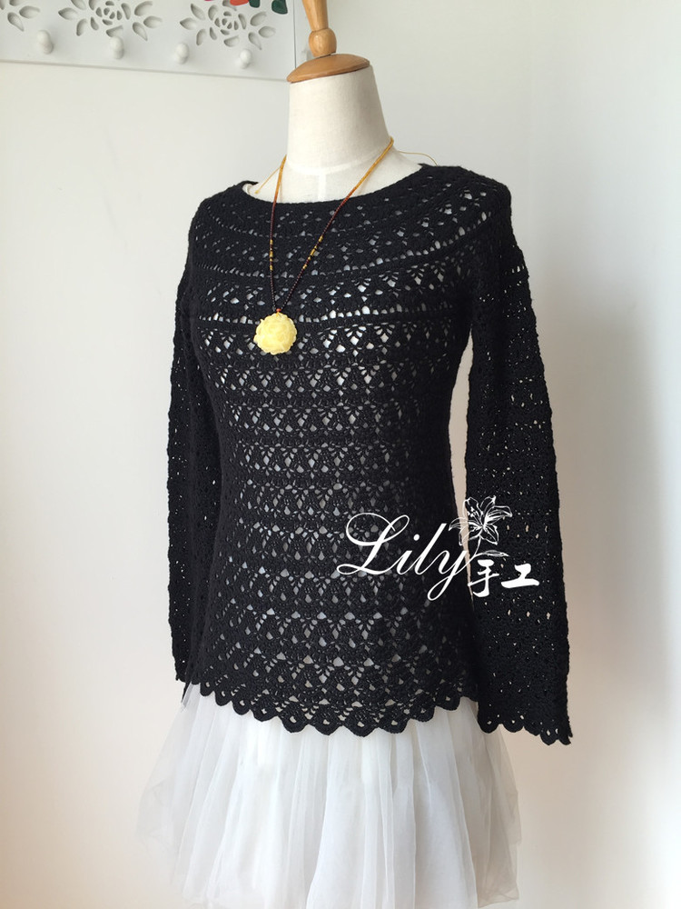 【Lily手工】--黑玫瑰--經(jīng)典蔥衣 - Lily - Lily的手工編織天地