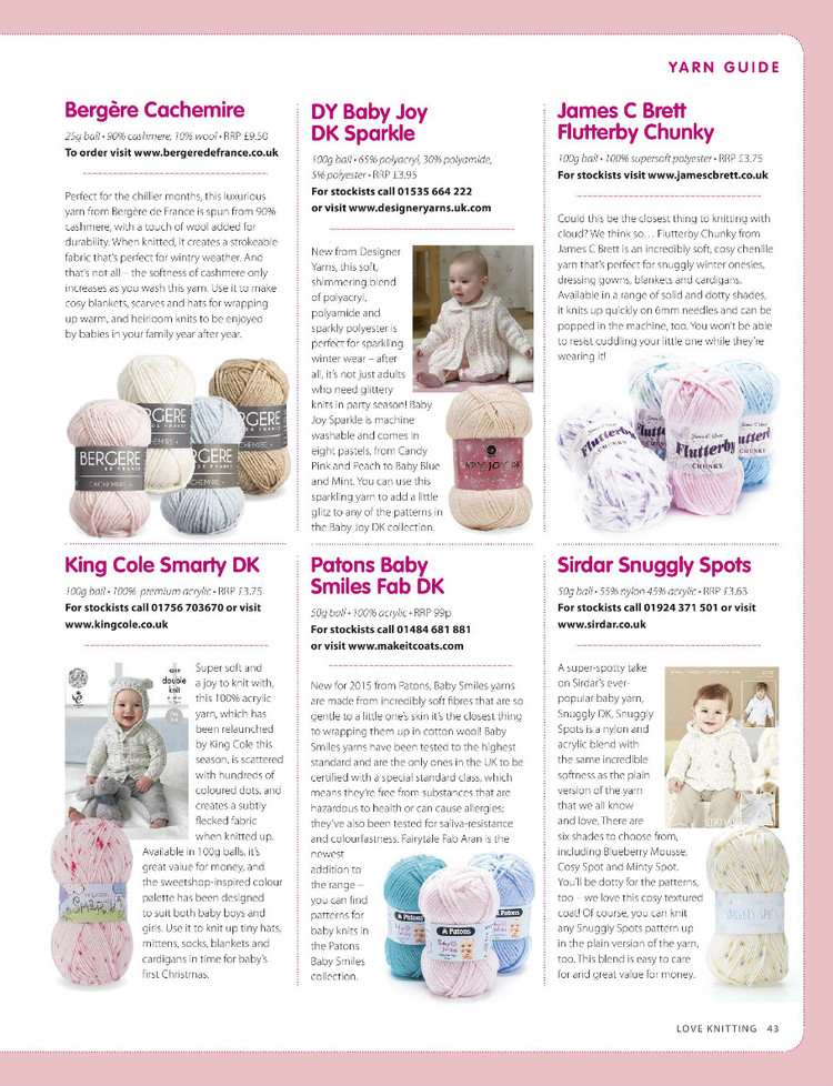 Love Knitting for Babies  Winter 2015 - 輕描淡寫 - 輕描淡寫