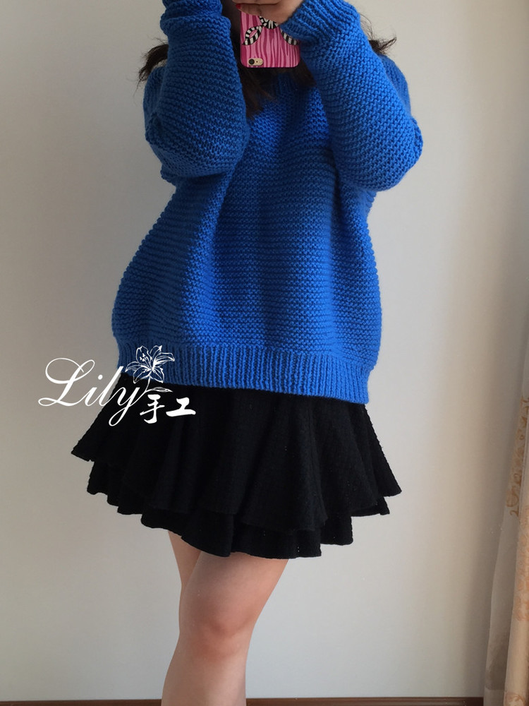 【Lily手工】--悠藍(lán)--休閑寬松的大毛衣 - Lily - Lily的手工編織天地