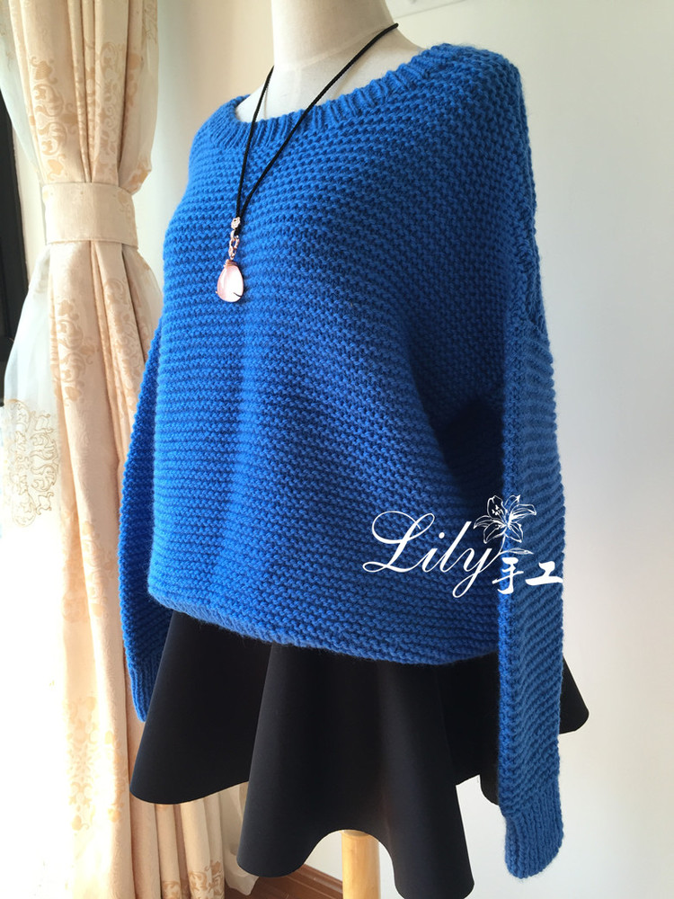 【Lily手工】--悠藍(lán)--休閑寬松的大毛衣 - Lily - Lily的手工編織天地