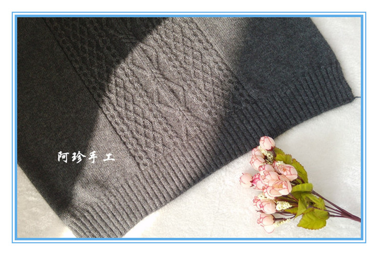 【阿珍手工】歲月—男式雞心領(lǐng)羊絨衫—九色鹿昆侖山羊絨 - 阿珍 - 阿珍手工編織