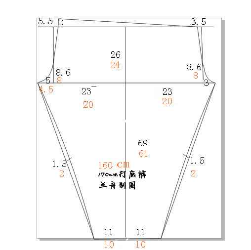 [轉(zhuǎn)載]蘭舟作品-批量不倒絨打底褲附160cm170cm裁剪圖