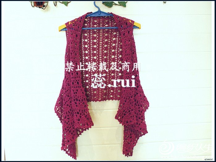 qiaorui作品~紫露草~披肩式馬甲~附教程 圖解。點開即見。