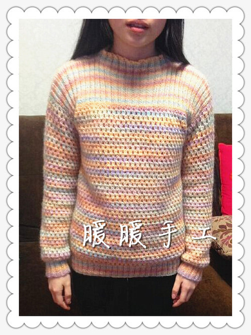 暖暖作品---朝霞套頭衫 - 碧海---纏夢(mèng) - 天香手工---編織小窩