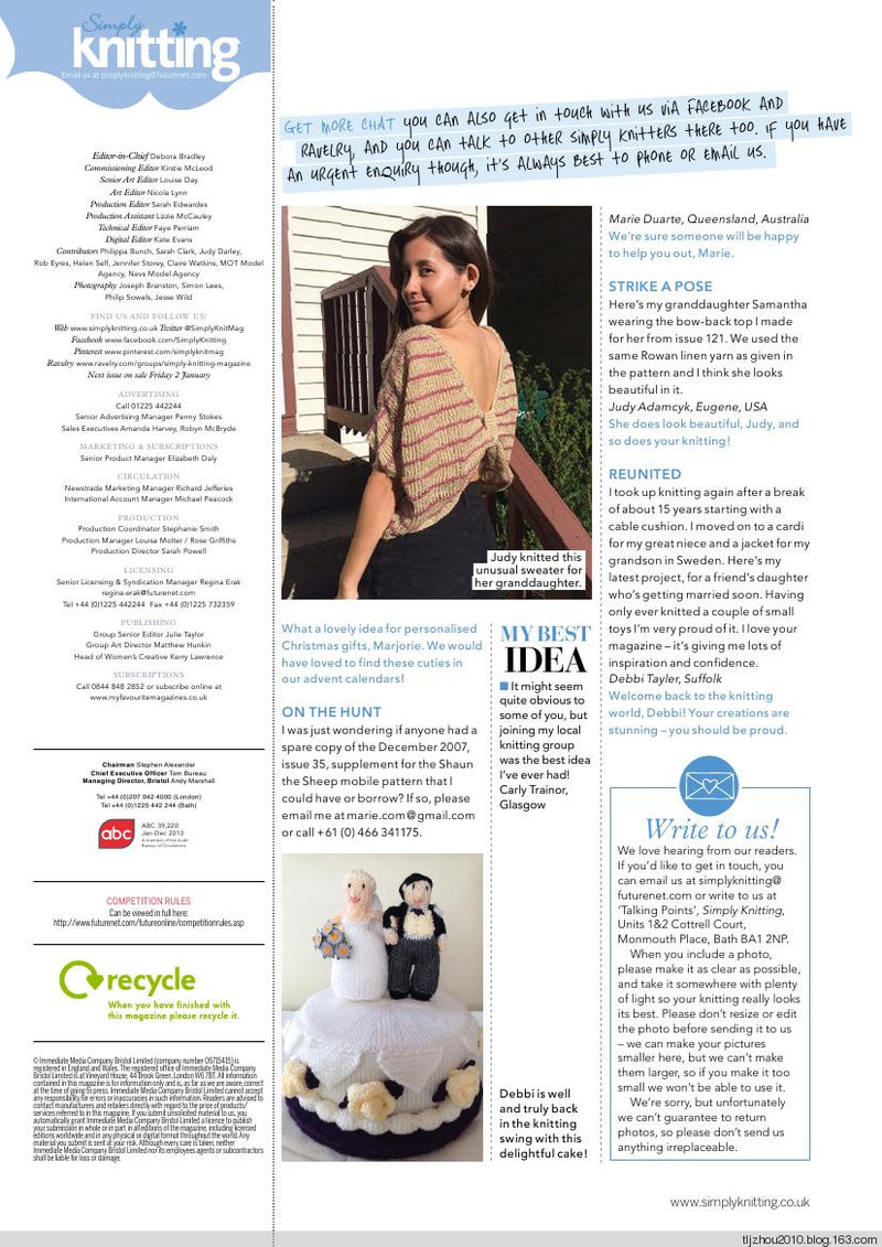 Simply Knitting Issue 128 2015 - 紫蘇 - 紫蘇的博客