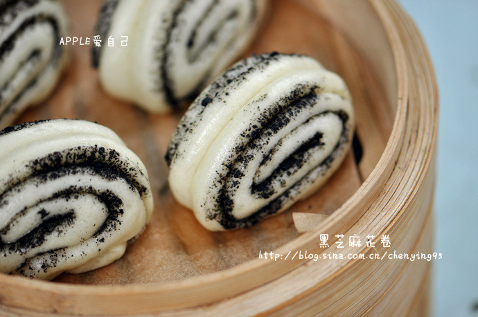 【大圖詳解?<wbr>經(jīng)典面食?<wbr>黑芝麻花卷做法】。
