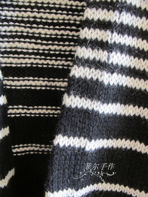 【菲爾手作】大牌開(kāi)衫季之---大V領(lǐng)條紋開(kāi)衫（美圖+女兒真人秀） - 菲爾 - 菲爾的編織博客