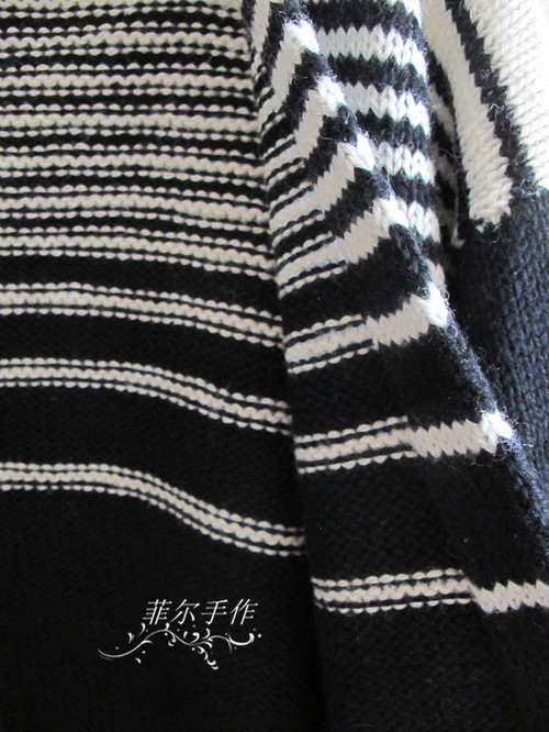 【菲爾手作】大牌開(kāi)衫季之---大V領(lǐng)條紋開(kāi)衫（美圖+女兒真人秀） - 菲爾 - 菲爾的編織博客