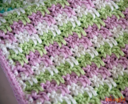 Leaping Stripes and Blocks Blanket - free crochet pattern on Moogly!