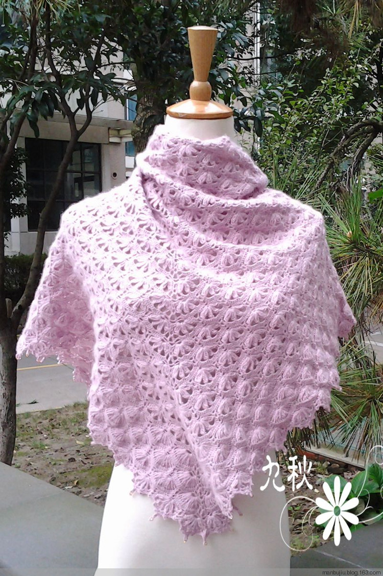 九秋作品——雪莉流韻披肩 - manbujiu - 九秋——一個(gè)很胖很胖的老太
