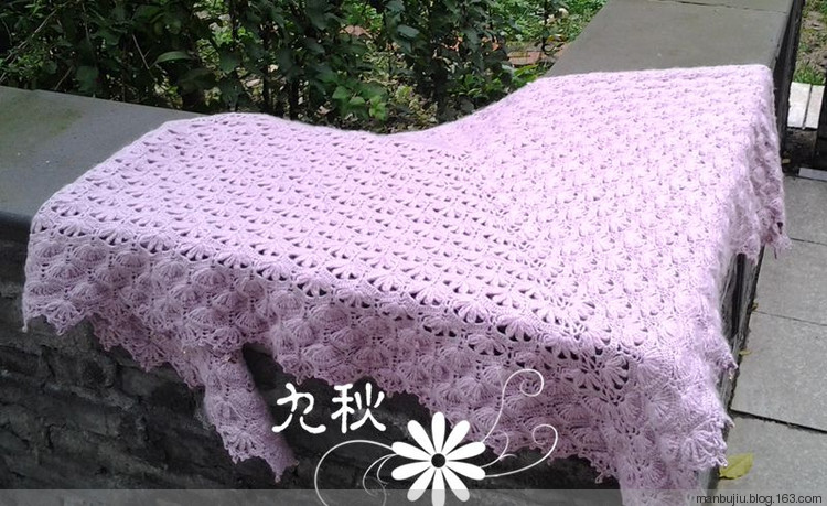 九秋作品——雪莉流韻披肩 - manbujiu - 九秋——一個(gè)很胖很胖的老太