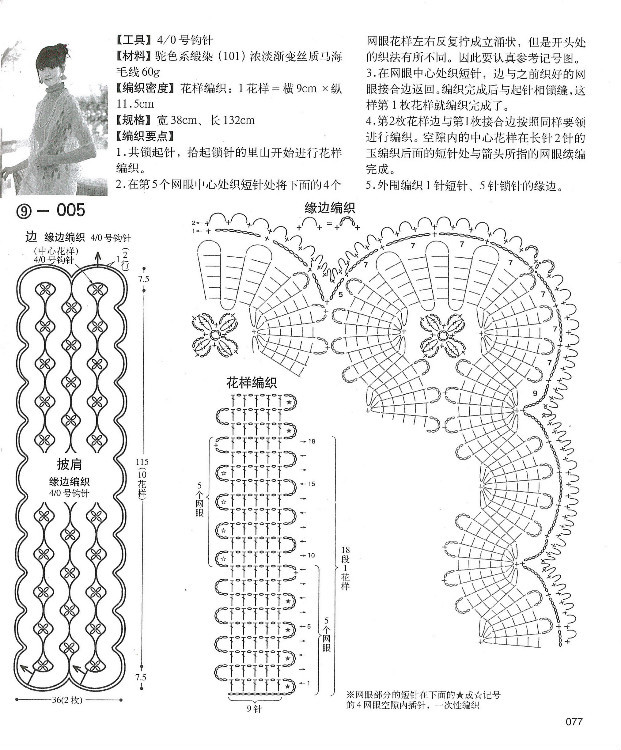 別致手鉤毛衣 - 紫藤花瓣 - 月下紫藤