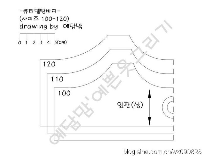 [轉(zhuǎn)載]100--120cm寶寶背帶短褲1:1圖紙