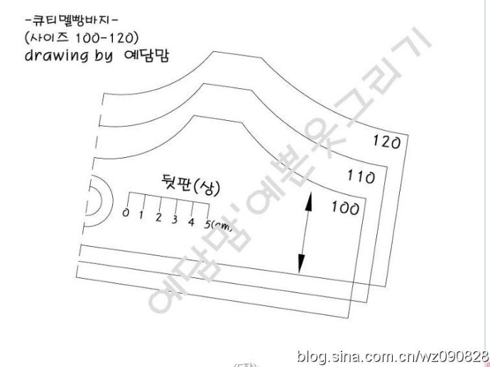 [轉(zhuǎn)載]100--120cm寶寶背帶短褲1:1圖紙