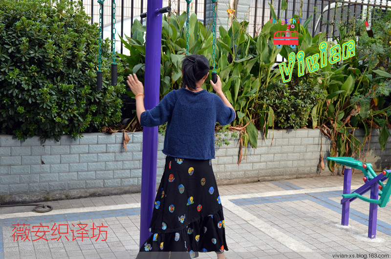 Vivian手作：黛藍(lán)——仿QuinceQ的Lineal Cardigan - Vivian - Vivian的薇安織譯坊