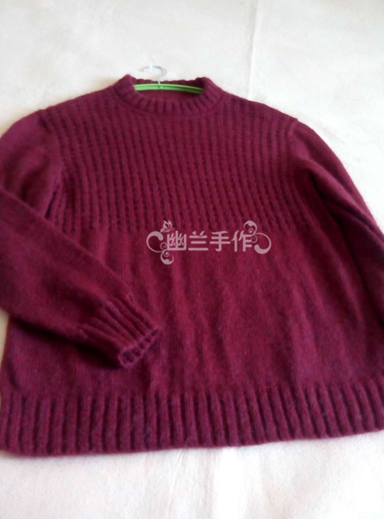 暗香～～～酒紅色圓領(lǐng)男裝 - 空谷幽蘭 - 指尖的溫柔～幽蘭の編織時光