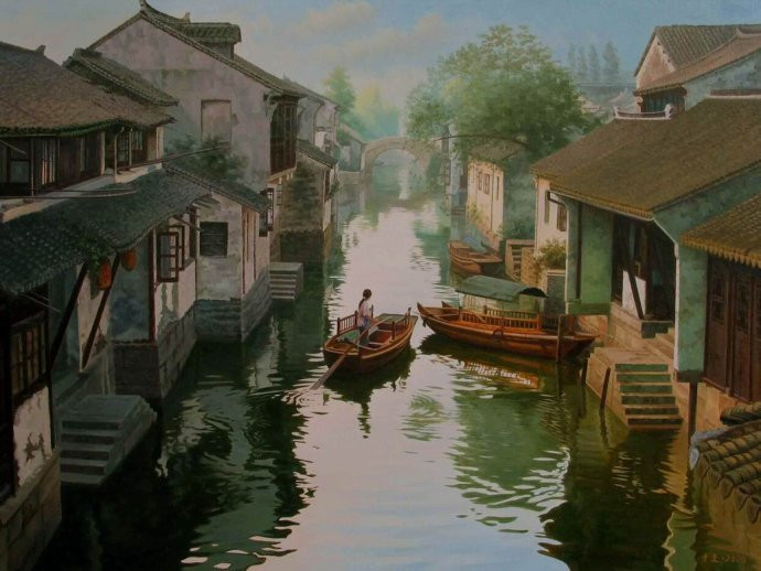 于達水鄉(xiāng)油畫作品。 - │Icê Blüe│ - ∑xtent°∧rt，2011
