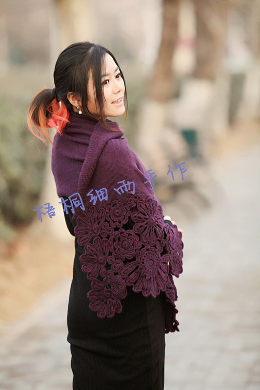 優(yōu)雅女人味組合山菊花披肩 - 梧桐細(xì)雨 - 指間物語(yǔ)