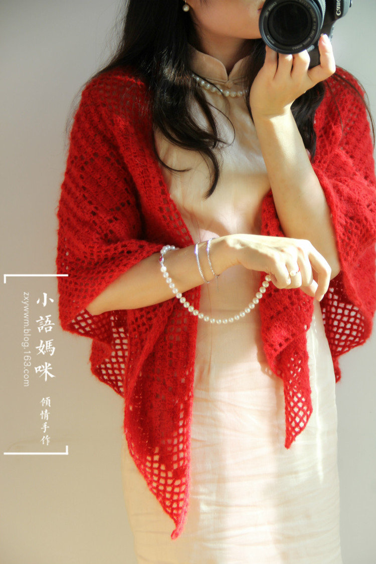 【小語媽咪】驚鴻一瞥~~~美麗的紅玫瑰披肩（2015-32） - ☆小語媽咪♂  - ☆小語媽咪♂