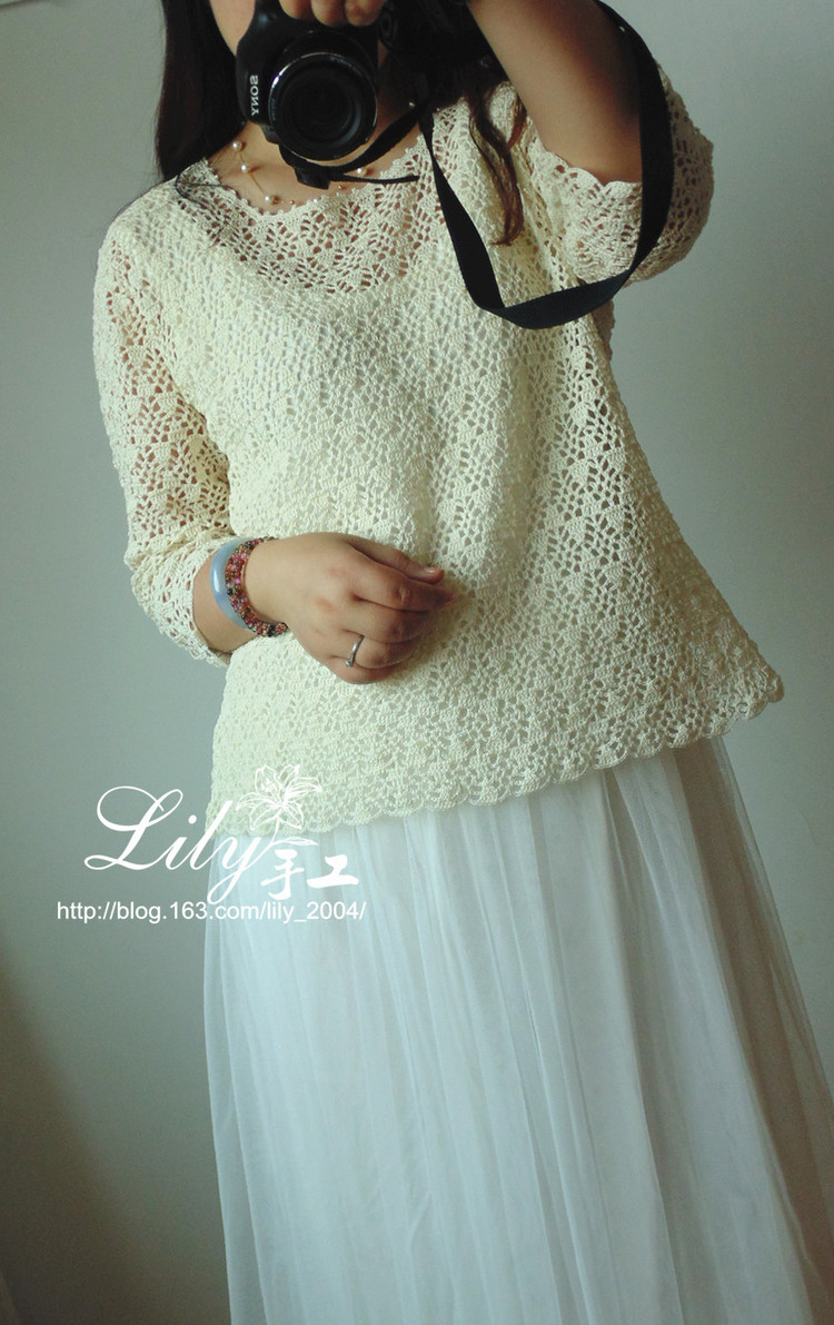 【Lily手工】--1522--芷若--2015歐編新款罩衫 - Lily - Lily的手工編織天地
